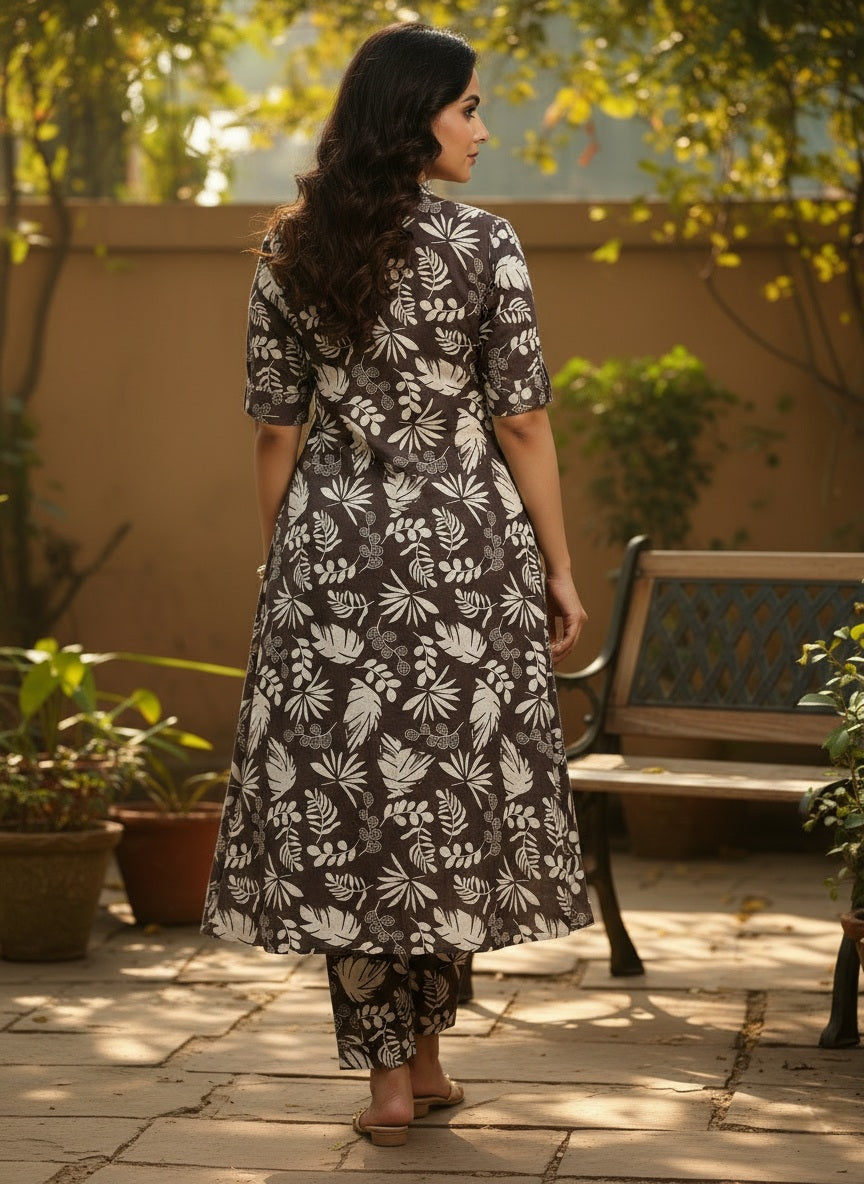 DarkBrown Pure Cotton Kurta and Pants