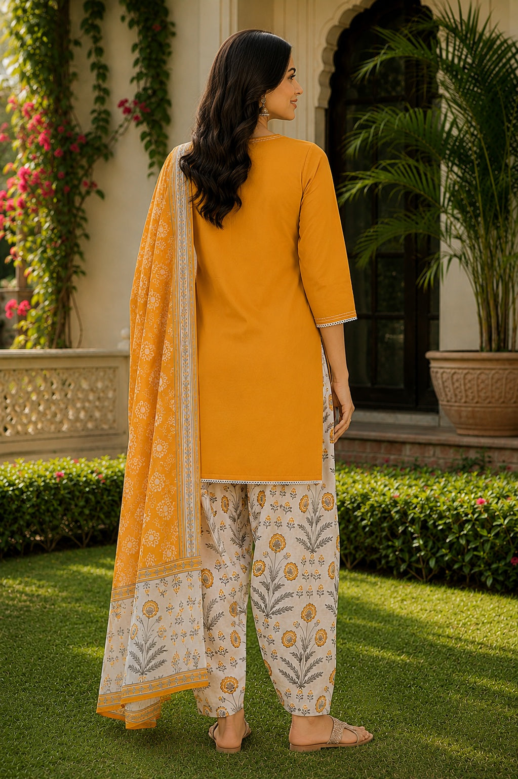 Pure Cotton Kurta and Pants with Dupatta